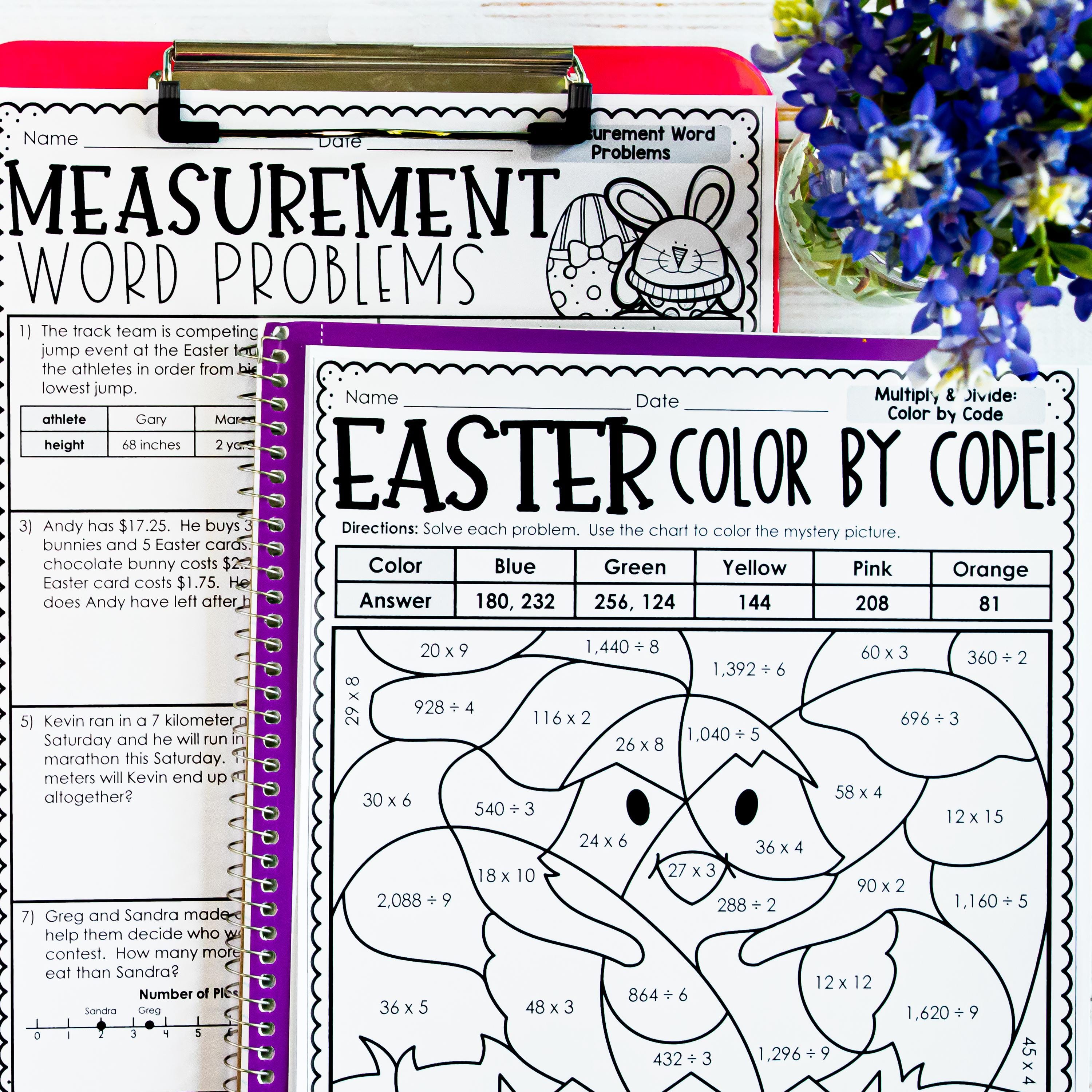 Easter Activities Math Reading Writing Worksheets Printables, No Prep ...