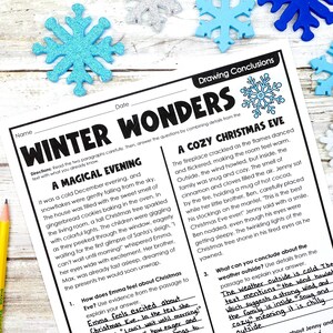 Fichas de lectura navideñas para 4.º y 5.º grado / Paquete imprimible listo para usar / Educación en casa navideña, descarga instantánea imagen 9