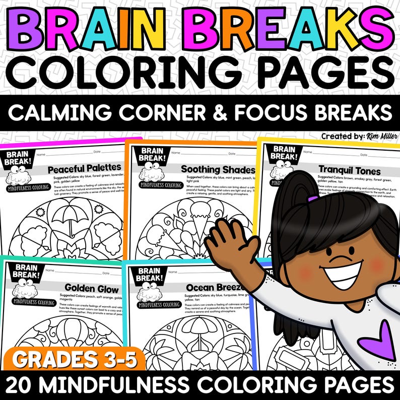 Mindfulness Coloring Pages Activities for Kids | Coloring Pages for ...