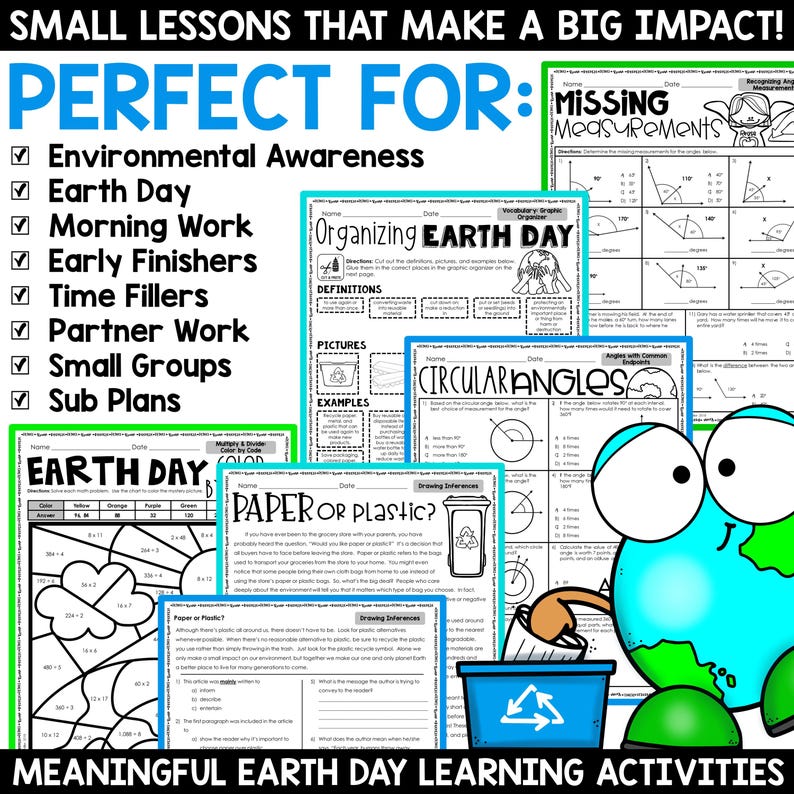 Earth Day Activities Math Reading Writing Worksheets Printables, No ...