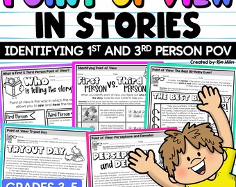 Point of View Worksheets, Activities, Anchor Chart Practice First & Third Person POV Printables (Digital Download)