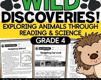 4th Grade Science Unit Animal Adaptations, Animal Structures and Functions, Animal Traits and Senses | NGSS + RI.4 Aligned