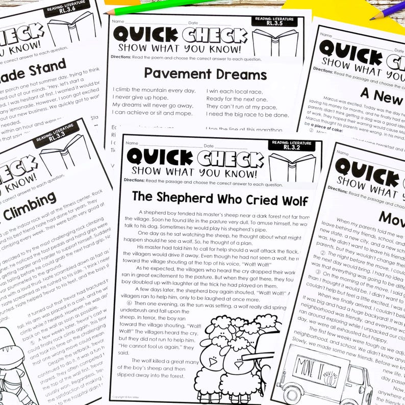 3rd Grade Math and Reading Test Prep Bundle | Worksheets, Review Packet ...