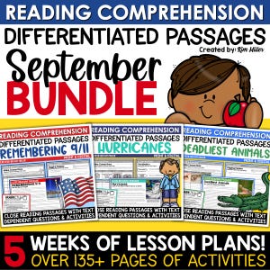 Närläsning för skolstart i september | Differentierade årskurser 3-5-paket
