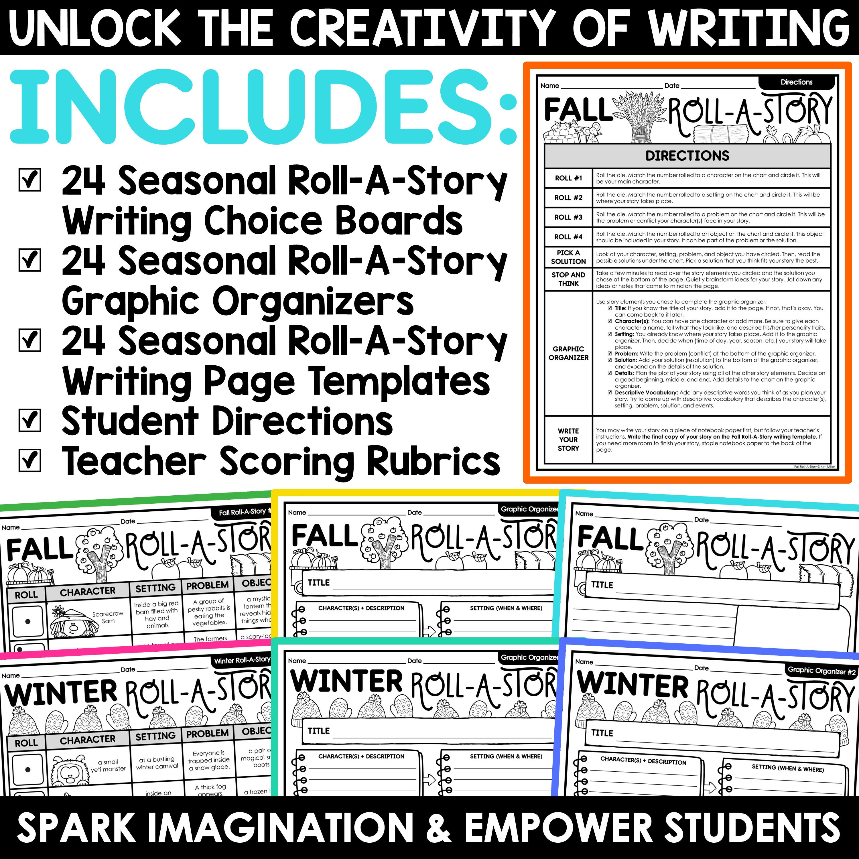 Writing Process Games Writing Prompts for Kids Creative Writing Prompts Worksheets Roll and ...