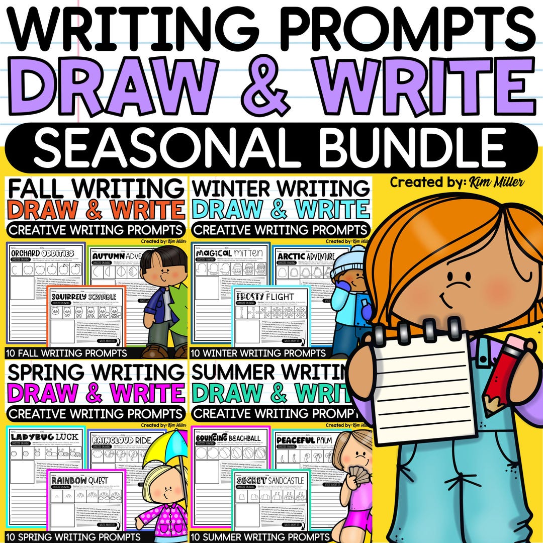 Seasonal Directed Drawing and Writing Prompts Bundle, Draw and Write ...