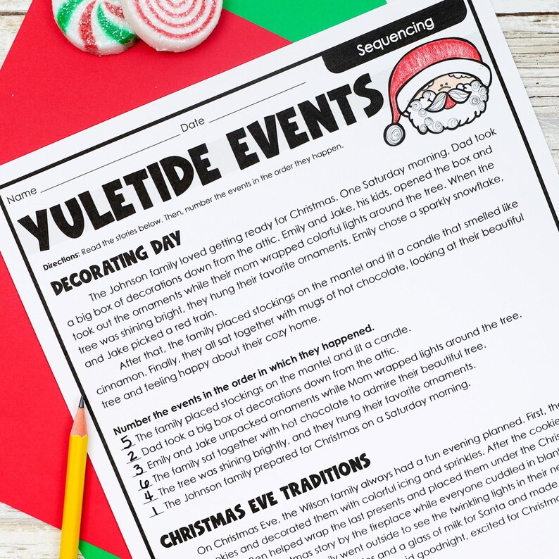 Fichas de lectura navideñas para 4.º y 5.º grado / Paquete imprimible listo para usar / Educación en casa navideña, descarga instantánea imagen 8