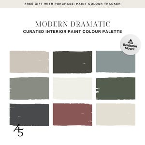 Modern Dramatic Colour Palette: Benjamin Moore Paint Colour Scheme for Your Home (Digital Download)