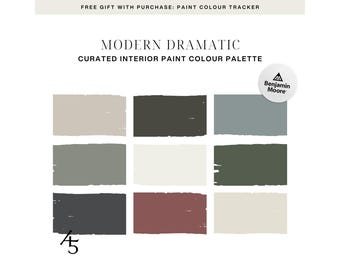 Modern Dramatic Colour Palette: Benjamin Moore Paint Colour Scheme for Your Home (Digital Download)