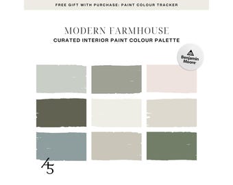 Modern Farmhouse Colour Palette: Benjamin Moore Paint Colour Scheme for Your Home (Digital Download)
