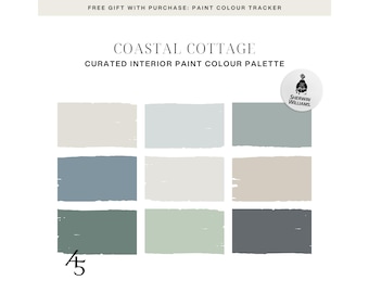 Coastal Cottage Farbpalette: Sherwin-Williams Paint Farbschema für Ihr Zuhause (Digitaler Download)