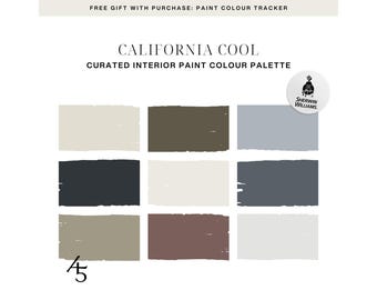 California Cool Colour Palette: Sherwin-Williams Paint Colour Scheme for Your Home (Digital Download)