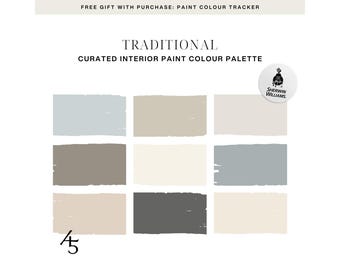 Traditional Colour Palette: Sherwin-Williams Paint Colour Scheme for Your Home (Digital Download)