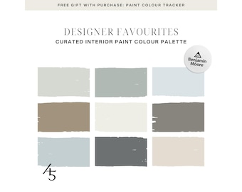 Designer Favourites Colour Palette: Benjamin Moore Paint Color Scheme for Your Home (Digital Download)