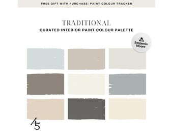 Traditional Colour Palette: Benjamin Moore Paint Colour Scheme for Your Home (Digital Download)
