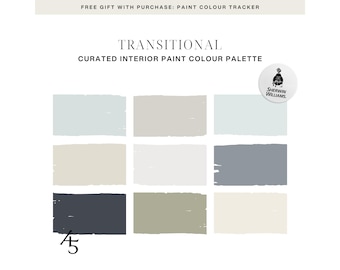 Transitional Colour Palette: Sherwin-Williams Paint Colour Scheme for Your Home (Digital Download)