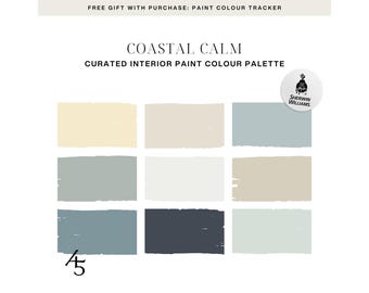 Coastal Calm Colour Palette: Sherwin-Williams Paint Colour Scheme for Your Home (Digital Download)