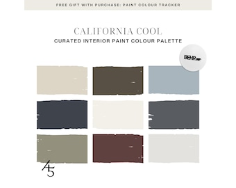 California Cool Colour Palette: Behr Paint Colour Scheme for Your Home (Digital Download)