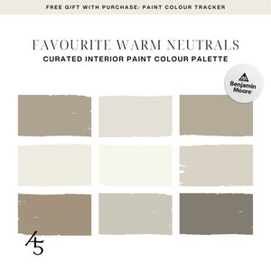 Favourite Warm Neutrals Colour Palette: Benjamin Moore Paint Colour Scheme for Your Home (Digital Download)