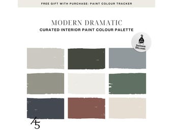 Modern Dramatic Colour Palette: Sherwin-Williams Paint Colour Scheme for Your Home (Digital Download)