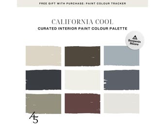 California Cool Colour Palette: Benjamin Moore Paint Colour Scheme for Your Home (Digital Download)