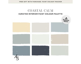 Coastal Calm Colour Palette: Benjamin Moore Paint Colour Scheme for Your Home (Digital Download)