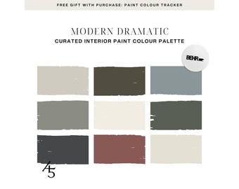 Modern Dramatic Colour Palette: Behr Paint Colour Scheme for Your Home (Digital Download)