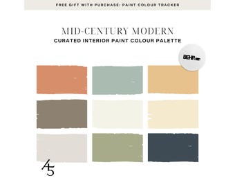 Mid-Century Modern Colour Palette: Behr Paint Colour Scheme for Your Home (Digital Download)