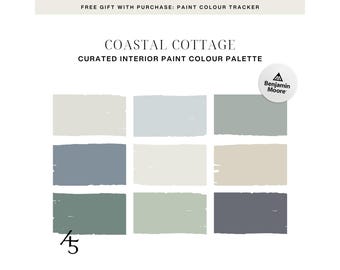 Coastal Cottage Colour Palette: Benjamin Moore Paint Colour Scheme for Your Home (Digital Download)