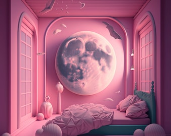 Sweet Tooth Dream Room #2 (limited edition Giclée fine art print) - Art Prints by Moon Reel Media (8x8 10x10 12x12) Unframed | Bedroom Art