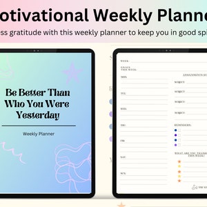 Digital Download Printable Motivational Weekly Planner