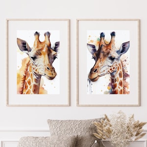 Giraffe Printable Wall Art | Giraffe Poster | Watercolor Giraffe Painting | Giraffe Wall Art | Giraffe Print | Safari Nursery Art | Giraffe