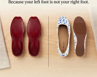 Embroidered Leather Ballet Flats: Blue & White Juttis, Suede Lined
