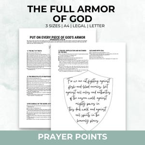 Full Armor of God Prayer Printable Christian Shield Prayer Point Scripture Journal Prayer Wall Closet Warrior Prayer Journal Printable Page