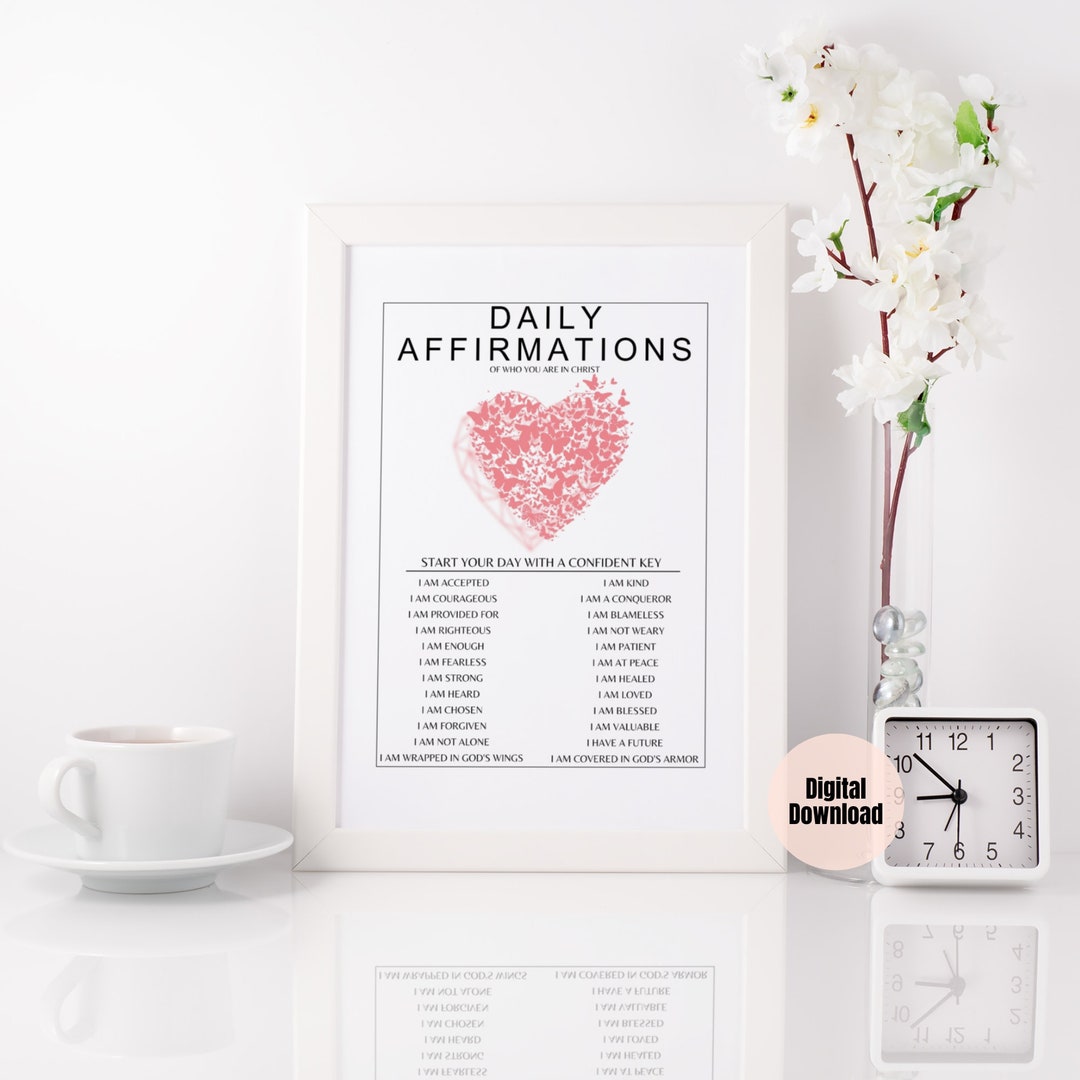 Daily Affirmation Poster Biblical Quote Affirmation Printable - Etsy