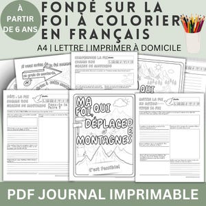 Faith Based Christian Page Couloring French Language Journal Printable Pages Daily Guided Prompt Prayer Journal for Teens Young Groups Gift