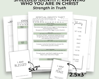 Printable Identity in Christ Affirmation Card Inner Work Self Awareness Journal Emotional Regulation Christian Social Worker Worksheet Adult