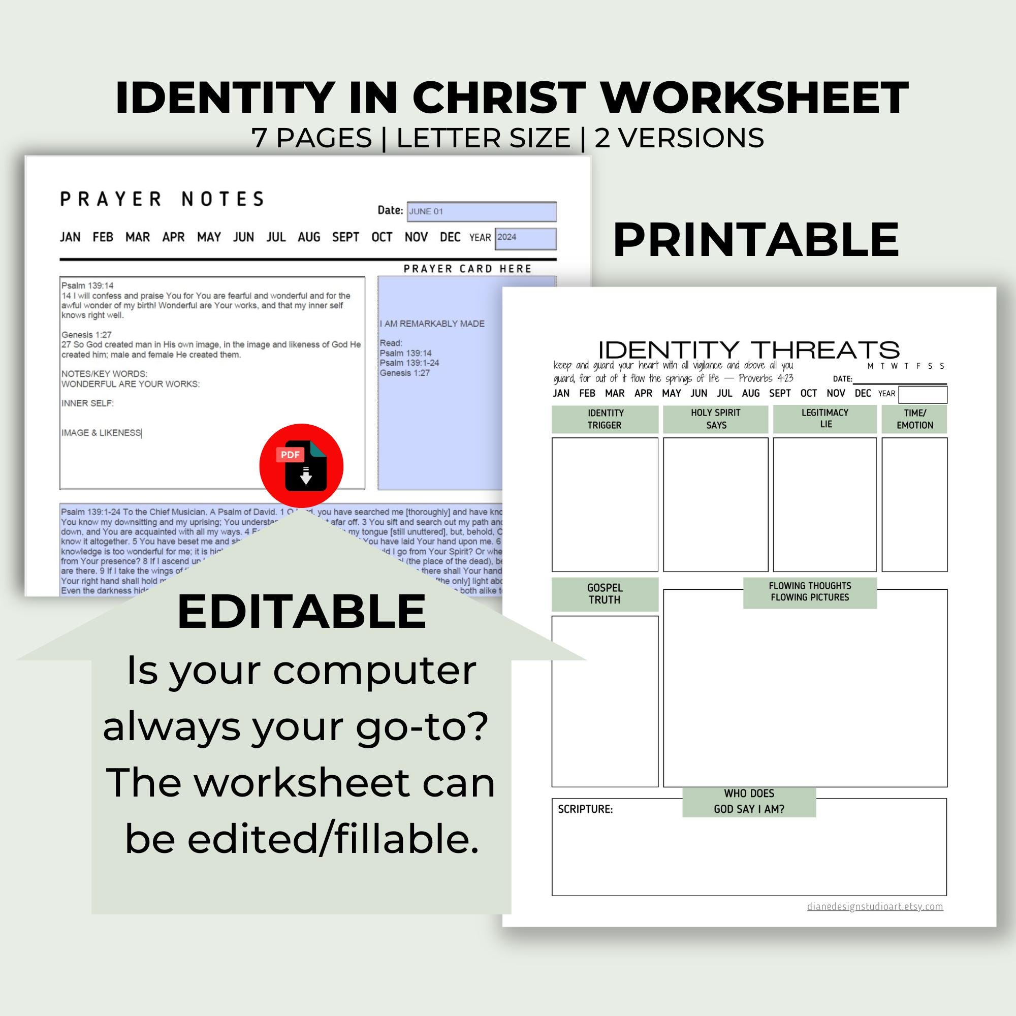 Identity In Christ Printable