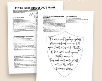 Full Armor of God Prayer Printable Christian Shield Prayer Point Scripture Journal Prayer Wall Closet Warrior Prayer Journal Printable Page