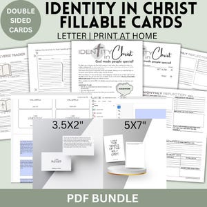 Ermutigende Verskarte Identität in Christus Druckbare Biblische Christliche Schrift Affirmationserklärungskarte Ausfüllbare PDF-Bibelstudiengruppe
