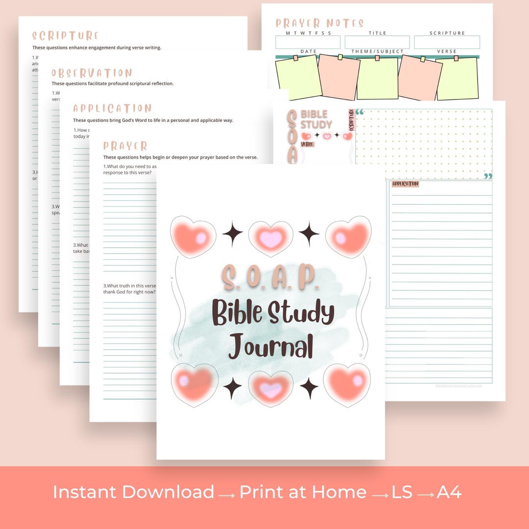 Soap Method Bible Study Daily Guide Beginner Study Guide Christian ...