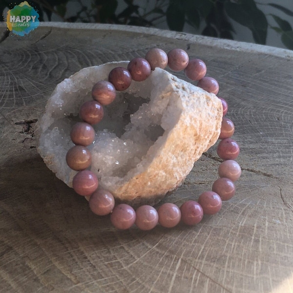 Bracelet Rhodonite pour se réconcilier avec son passé, apaise les pires chagrins suite à un choc émotionnel et mauvais traitements