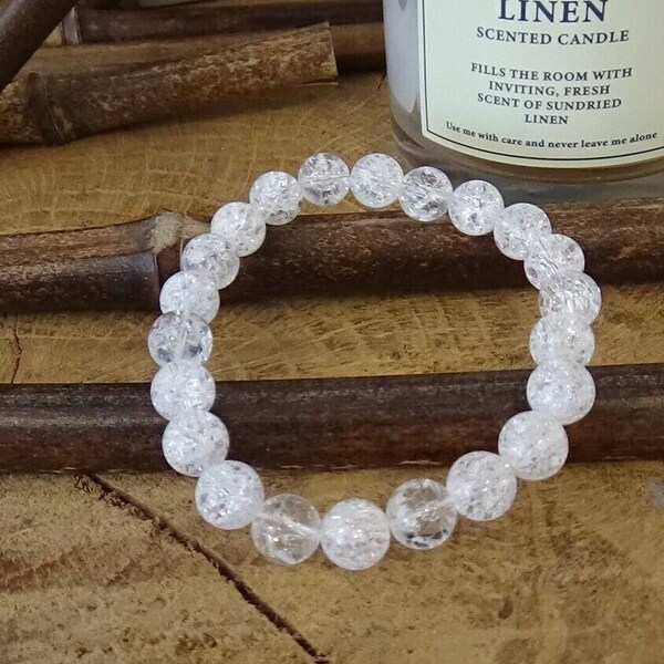 Bracelet Cristal de Roche Irisé Prendre conscience de ce qui est néfaste pour nous, anti-migraines, augmente la puissance des autres pierres