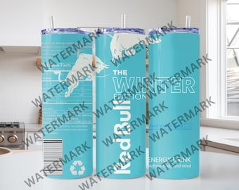 Redbull Winter Edition Tumbler Designs, 20oz Skinny Tumbler Wrap, 9.35 in x 8 in - PNG Digital Download, DIGITAL ONLY