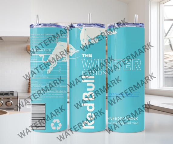Redbull Winter Edition Tumbler Designs, 20oz Skinny Tumbler Wrap, 9.35 in x 8 in - PNG Digital Download, DIGITAL ONLY