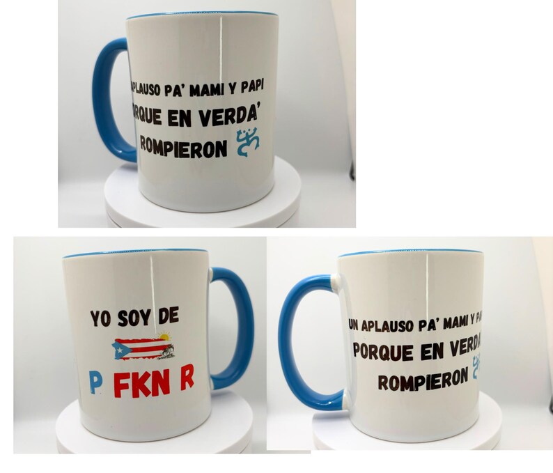 Debi Tirar Mas Fotos Mug Concho, La Mudanza,Cafe y Ron, Bad Bunny Ceramic Mug 11 and 15 oz cup, Puerto Rico, Physical Item Mug LaMudanza 11oz