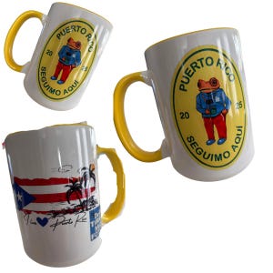 Debi Tirar Mas Fotos Mug Concho, La Mudanza,Cafe y Ron, Bad Bunny Ceramic Mug 11 and 15 oz cup, Puerto Rico, Physical Item Mug yellow 15 oz