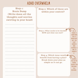Navigating ADHD Overwhelm Worksheet