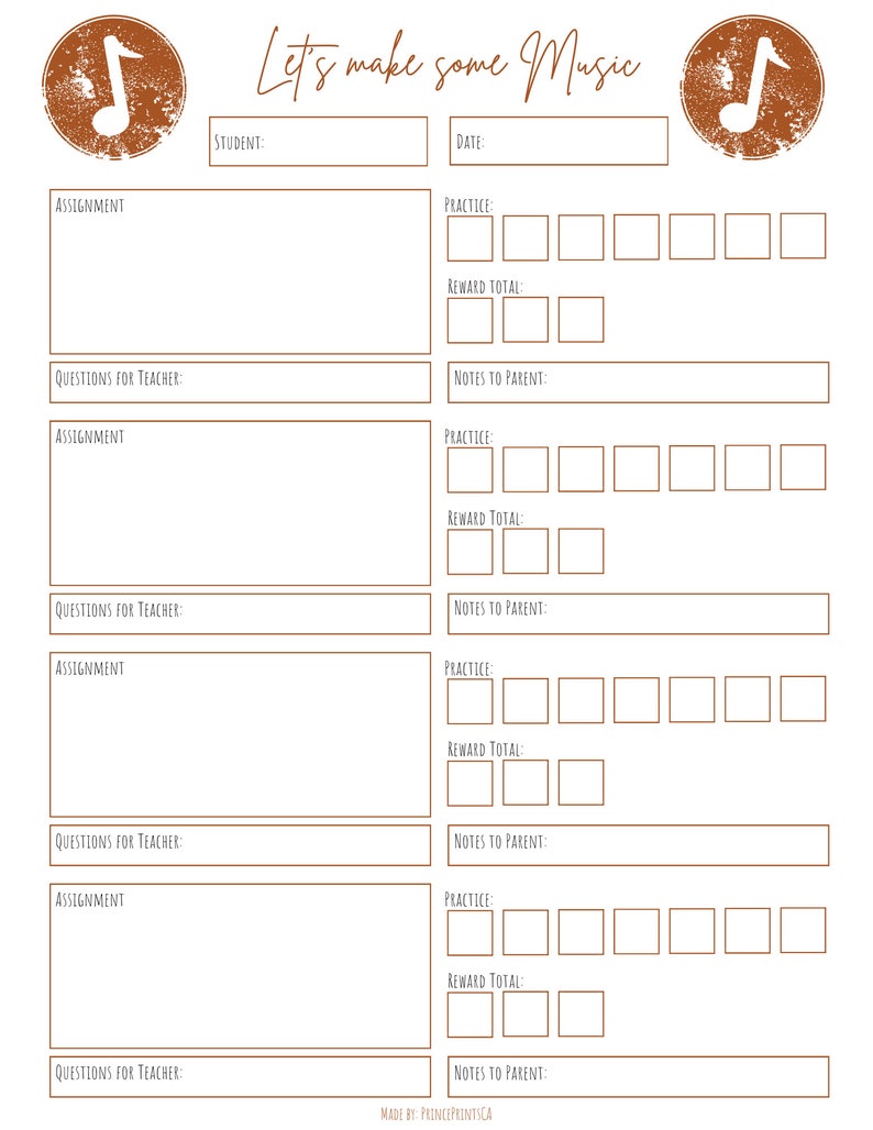 Bundle Music Teaching Lesson Plans and Assignment Sheets Printable - Etsy