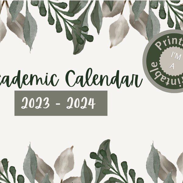 2023 - 2024 Academic Calendar, Daily Planner, Weekly Planner, July 2023 to December 2024--PRINTABLES